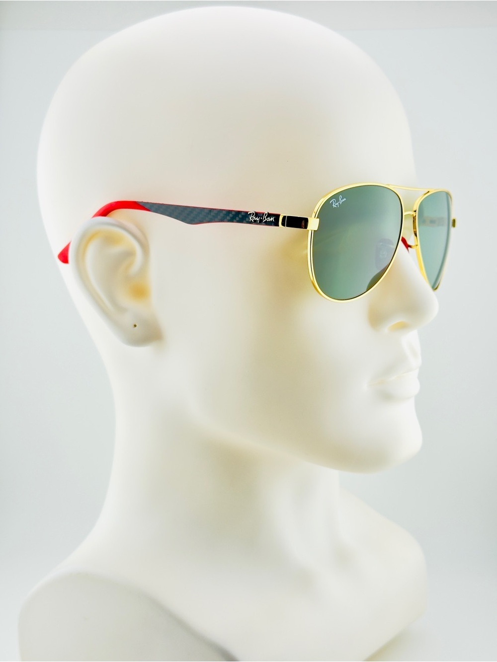 Ray-Ban Scuderia Ferrari Sunglasses RB8313M Gold Frame Brown Gradient Lenses - Picture 5 of 15